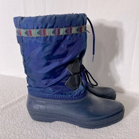 Vintage Baffin Navy Blue Insulated Winter Boots 9 - Picture 1 of 14